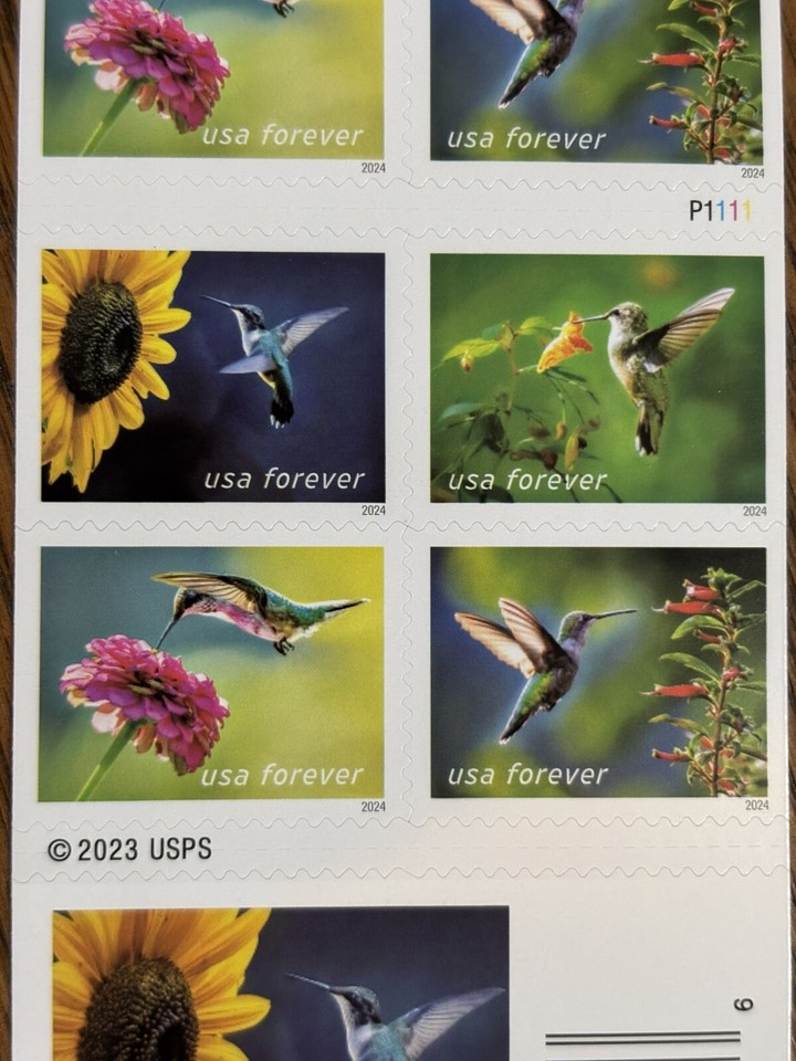 New USPS GARDEN DELIGHTS Hummingbirds 2023 Book of 20 Forever Postage ...