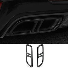 Black Titanium Rear Tail Exhaust Muffler Tip Pipe 2pc For Cadillac CT4 2020-2022