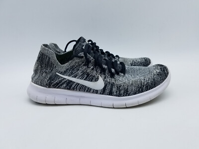 Nike Free RN Flyknit 2017 Women's Size Running Shoes Black White