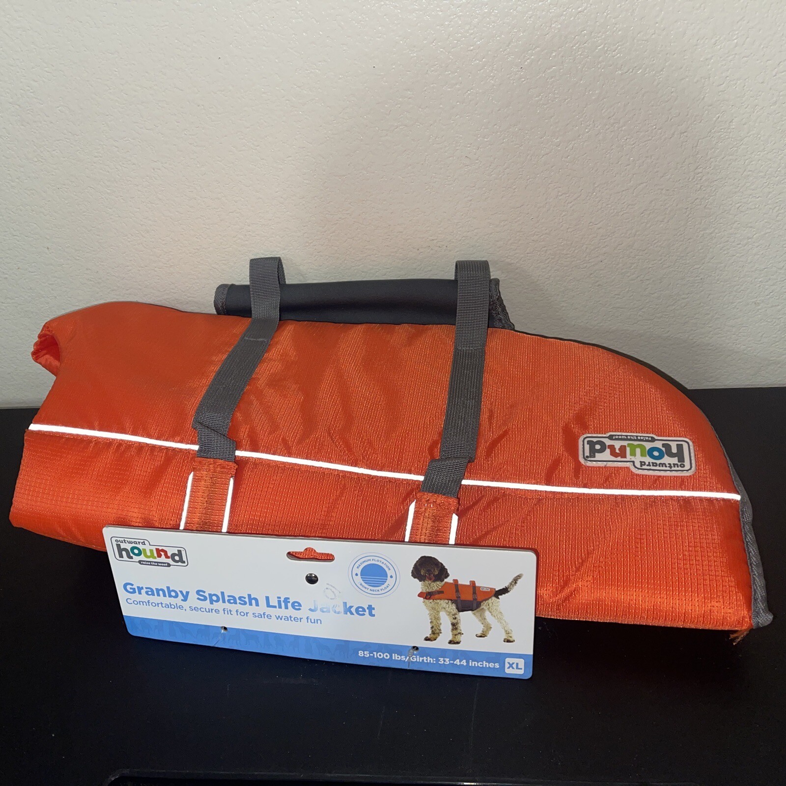 Outward Hound Granby Splash Ripstop Dog Life Jacket Fluorescent Orange
