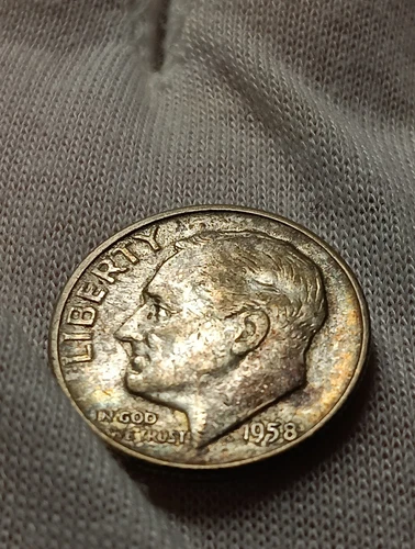 👉1958   ROOSEVELT DIME Xf Choice Toned  J/408