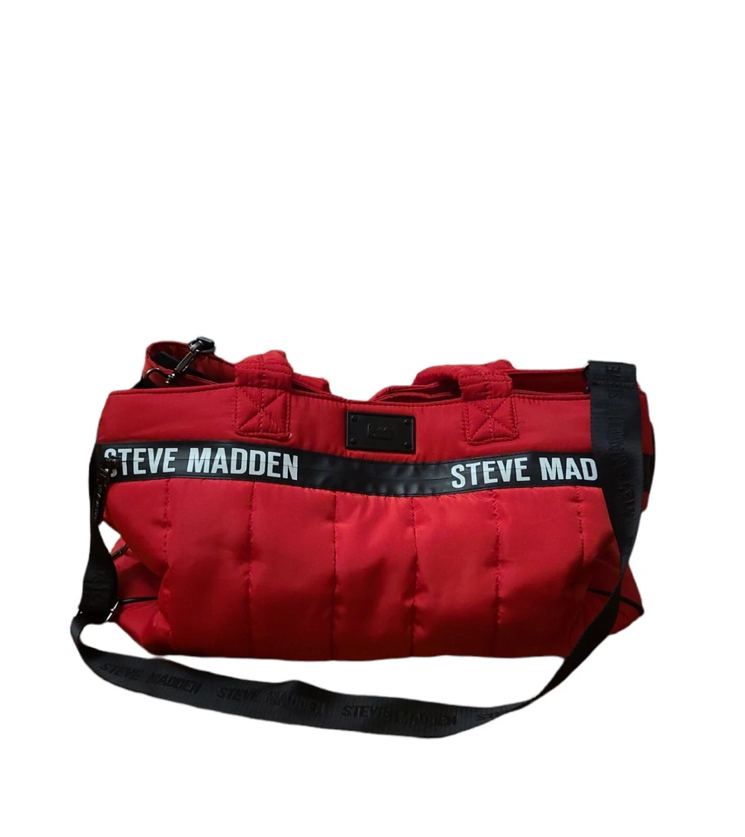 Steve Madden Red & Black Duffle Travel Bag