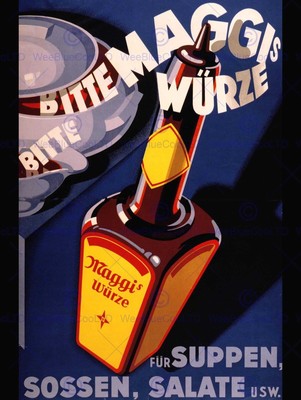 86064 ADVERT FOOD SEASONING MAGGI GERMANY BOTTLE STEAM Decor Wall Print Poster