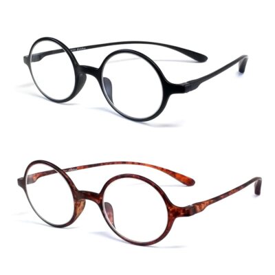 Calabria 721 Flexie Rund Lesebrille + 3.00 Ebenholz/Schildplatt (2 Pack) Herren