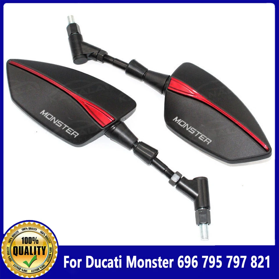 For Ducati Monster 696 795 797 821 Universal Left Right Rear Rearview Mirrors Foto 2 de 4