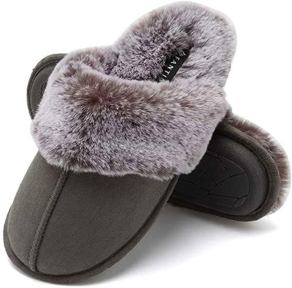CIOR Fantiny Women s Memory Foam Slippers Faux Fur Lining Slip on