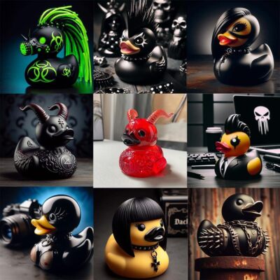 Resin Satanic Duck Punk Duck Rocker Ducks Lady Valentina Goth Home