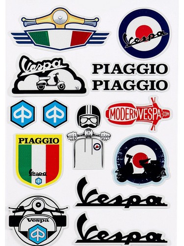Vespa PX Side Panel Badge And Legshield Badge Script Gel Stick On In