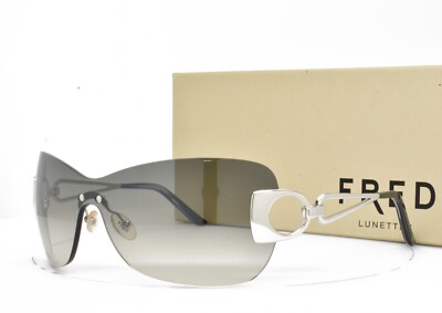 FRED Lunettes Womens Sunglasses Oversize Shield Silver Grey SUCCESS F3 112