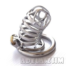 Stainless Steel Male Chastity Cage Device Metal Men's Locking Belt Restraint