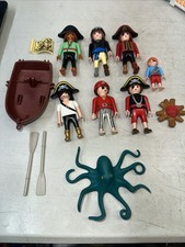 Playmobil Pirate Lot Adult Kid Child Octopus Row Boat Treasure Map Fire