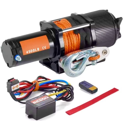 Treuil électrique 2040 kg 12v – télécommande pour Quad,UTV,4x4,bateau,remorque - Photo 1/4