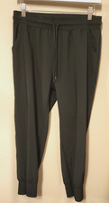 Jogger Track Pants Dark Olive Green Activewear Drawstring Pockets M Women's