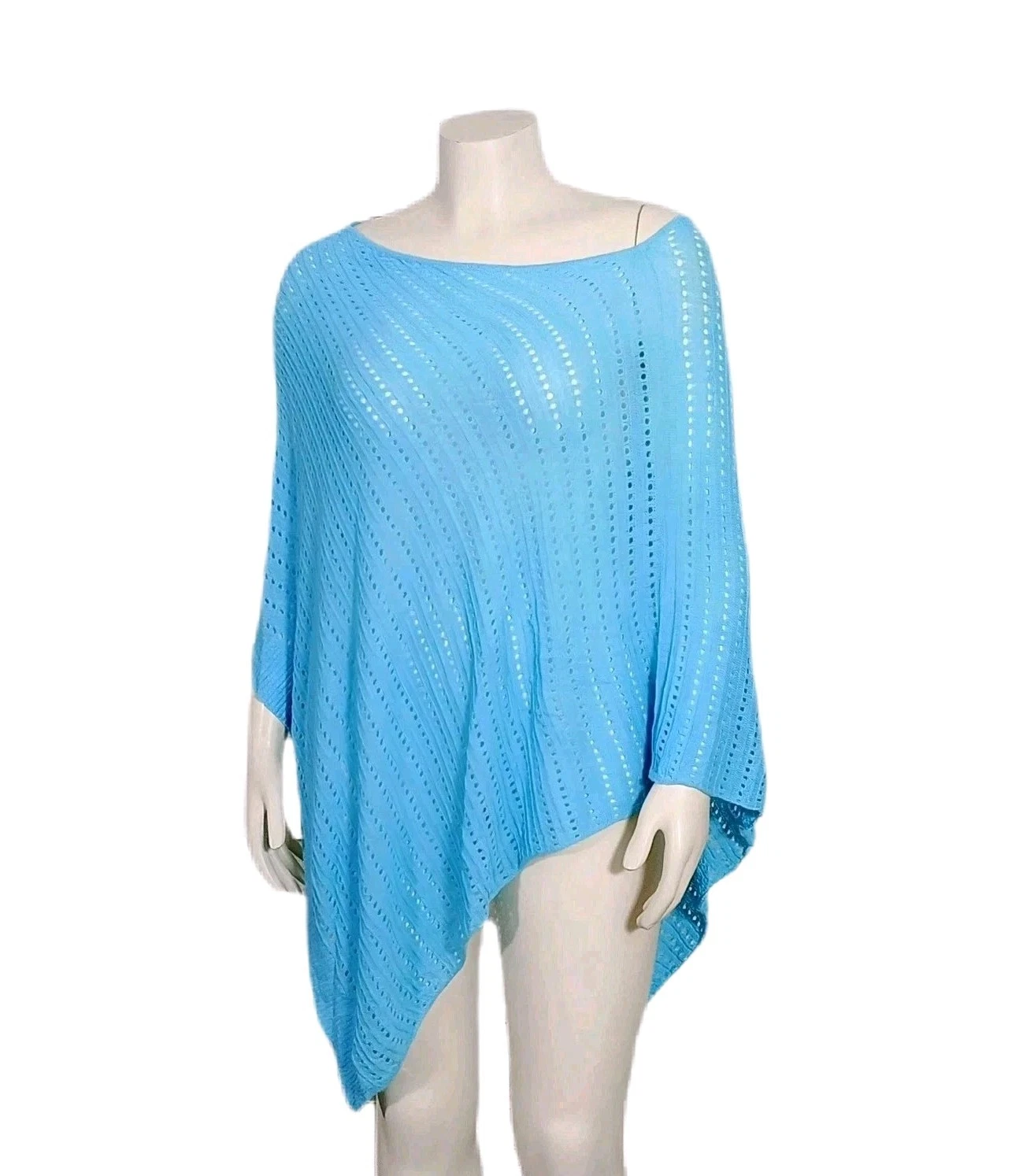 J. Jill Linen Blend Poncho One Size Blue Lightweight Knit Asymmetrical Pullover
Opens in a new windo