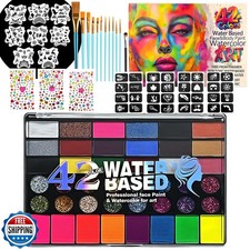 42 Color Face Paint Kit for Kids   Non-toxic Water-Based Makeup Palette with