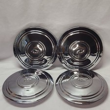 Vtg Chevy Chevrolet Baby Moon Dog Dish Hubcaps Wheel Covers Set Of 4 See Pics