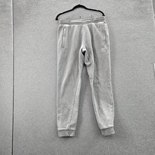 Adidas Men Activewear Pants M Gray Joggers Trefoil Fleece Logo 28" Inseam