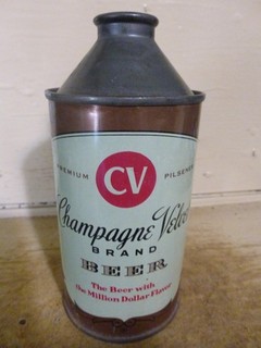 CHAMPAGNE VELVET BRAND CONE TOP BEER CAN [EMPTY CANS READ DESC.]
