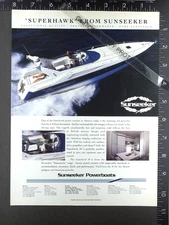 1992 ADVERTISEMENT for Sunseeker Superhawk 50 superyacht power boat