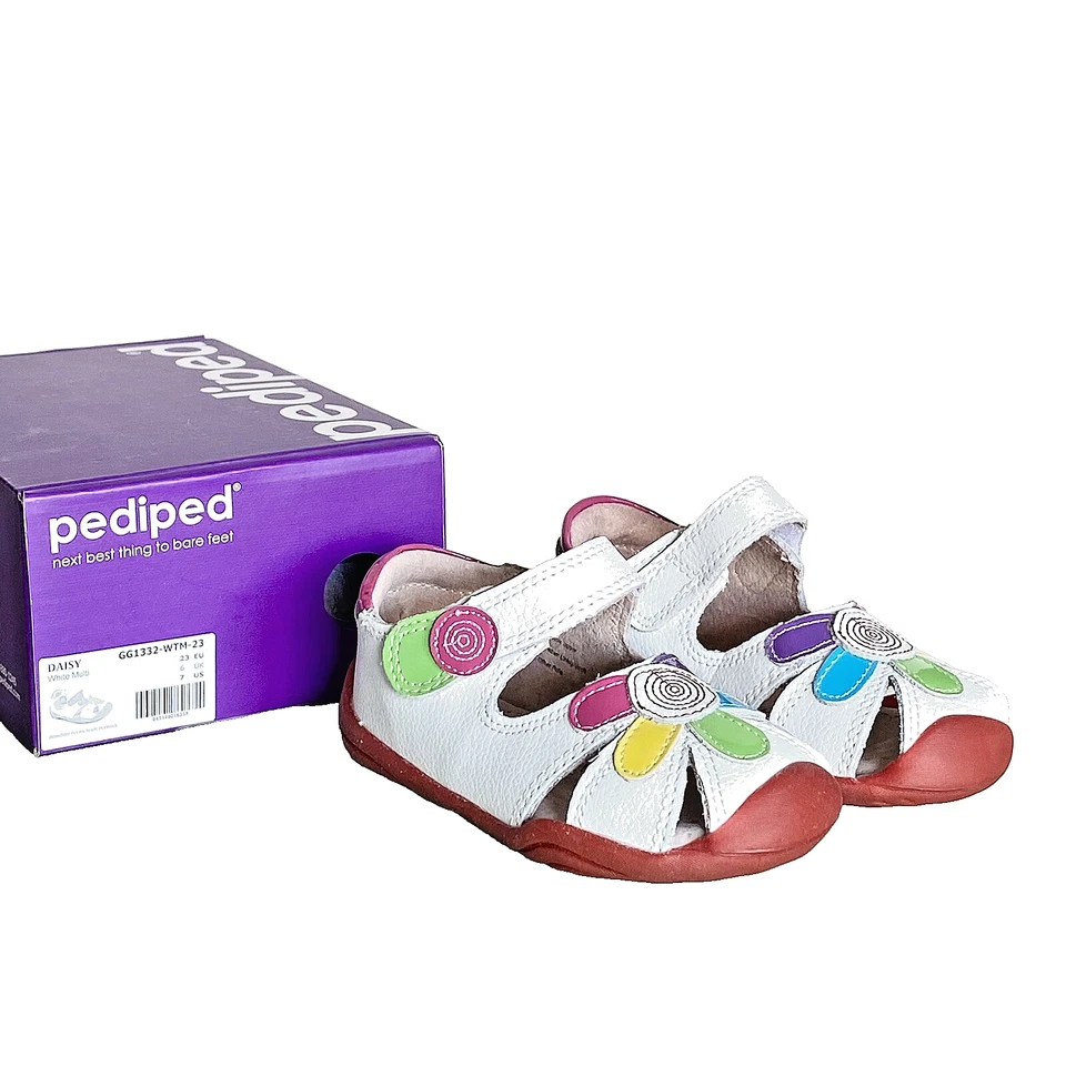 NEW Pediped Daisy White Leather Sandals EU 23, US 7, UK 6 - Image 4 of 4