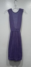 M MIssoni Metallic Purple Silver Mini Dress Strappy Back Size 36 Glam Evening