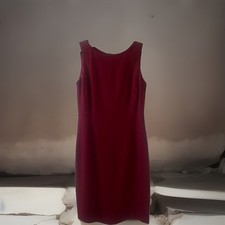 Ann Taylor Red Wool Blend, Satin-Lined Sheath Dress, Size 6