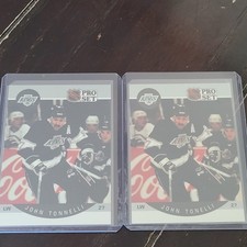 1990 Pro Set ERROR & CORRECTED lot #129 John Tonelli KINGS misspelled name