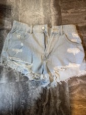 SHEIN Women s light blue denim high waisted shorts size 26
