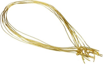 100x Schmuckgummiband metallic Gold für Doppelkarten in Din A5 und Din Lang für