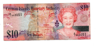 10 DOLLARS VG BANKNOTE FROM CAYMAN ISLANDS 2010 PICK 40