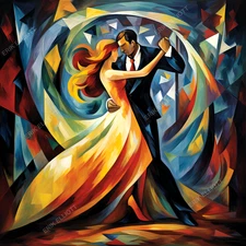 8x8 Photo Art Print - Couple Dancing Artwork Signed Picture Signed Artwork