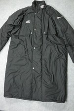 Umbro Bench Jacket Mens XL Black Padded Full Zip Soccer Sideline Coat 681560