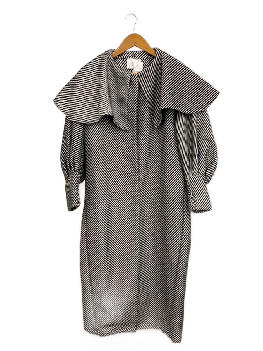 AMERI Stripe S Polyester Coat Black Used Winter J… - image 1