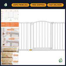 Extra-Wide Arched Walk-Through Dog Gate for Stairs Doorways, 28 -51 Fit, 27