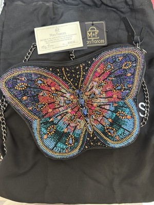 Mary Frances Jewels Beaded Handbag Crossbody Butterfly Gem Bag  Purse,...