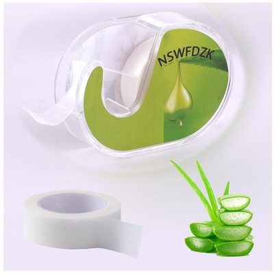 NswfDzk Aloe Vera Beauty Makeup Tape; Eyelash White 1 Roll+snail Cutting Tool