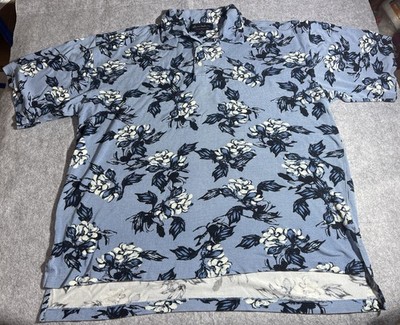Byron Nelson Eleven Straight Shirt Size XL Short Sleeve Blue Floral