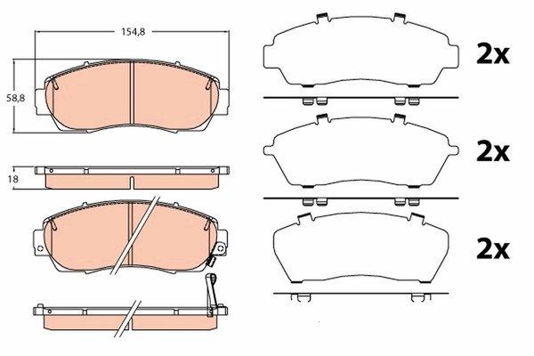 TRW BremsbelÄGe Bremsbelagsatz Vorne Passend FüR Honda CR-V 4 Crosstour 1-image