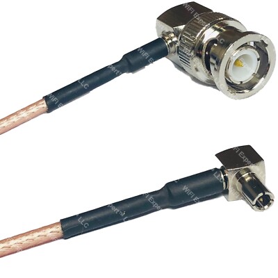 RG316 BNC MALE ANGLE to TS9 ANGLE MALE RF Cable Rapid-SHIP LOT