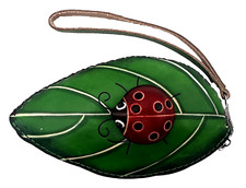 Cartera monedero de cuero genuino hecha a mano para dama insecto animal