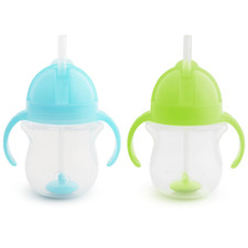 Munchkin Any Angle Sippy Cups for Toddlers, Spill Proof Weighted Straw Cup with