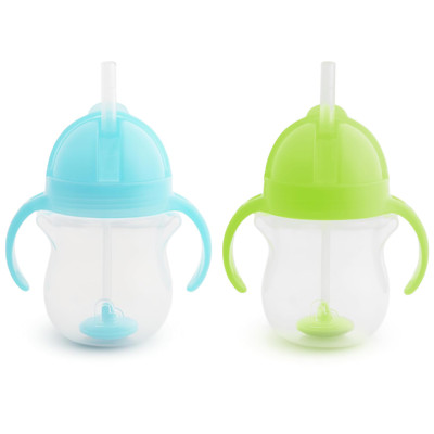 Munchkin Any Angle Sippy Cups for Toddlers, Spill Proof Weighted Straw Cup with