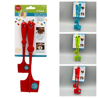2- Pack Zing Chop N More Mix Chop Hamburger Ground Meat Beef Chopper Guacamole