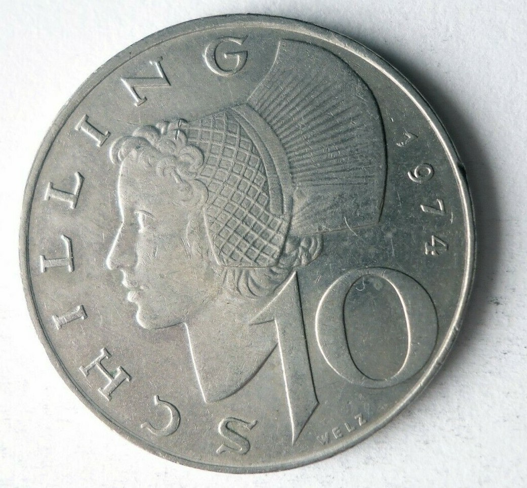 1974 AUSTRIA 10 SCHILLING - Excellent Collectible Coin - FREE SHIP