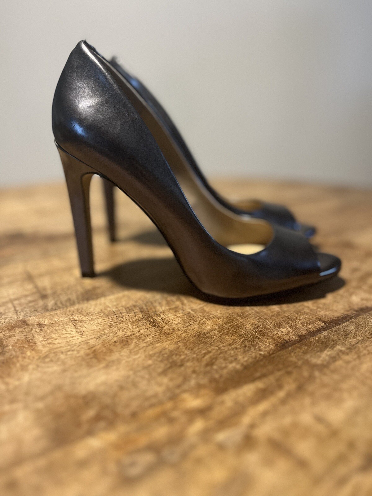 BCBGeneration Open Toe Heels-Metallic Silver-Size… - image 1