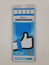 Tyvek Security Wristbands Blue 100 Pack Numbered for Events, Parties T3-WLM-00