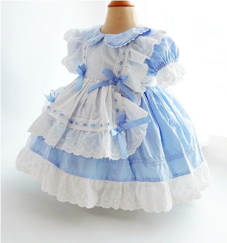 Sissy Baby adult Girl Maid Blue Mini Dress Cosplay Costume Tailor-made set - Picture 3 of 4