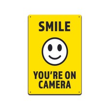 Smile You're On Camera Video Surveillance 8x12" Aluminum Sign TS02743