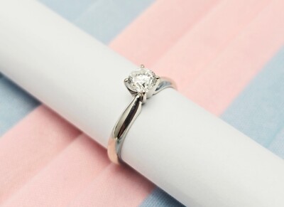 Magic Glo 14K White Gold Engagement Wedding Solitaire Round Cut Diamond Ring