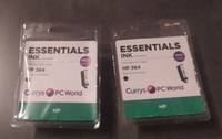 2 X HP 364 Essentials Black Ink Cartridge
